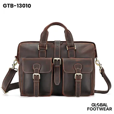 Genuine Leather  Men's Bag Large Capacity 15.6-inch Travel Bag