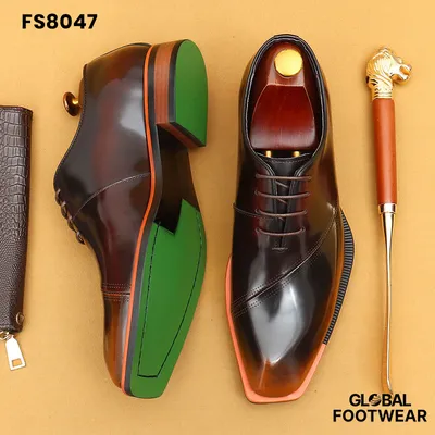 Men's Genuine Leather British Style Wedding Patent Formal Shoes