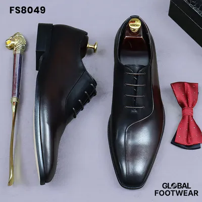 Men's Handmade British Leather Colorblock Oxford Shoes