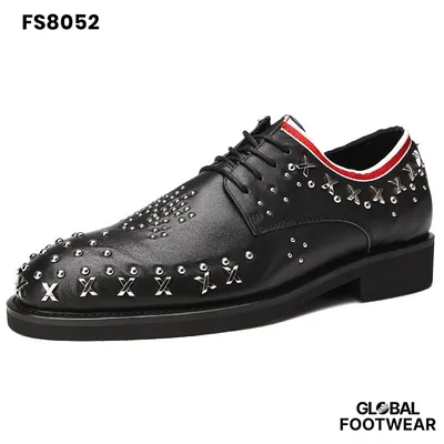 Men's Genuine Cowhide Rivet Derby Formal Shoes