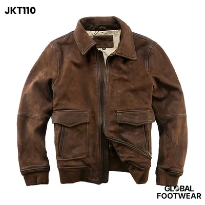 Top layer cattle A1 Air flight suit  leather jacket