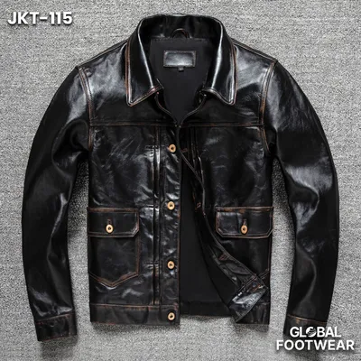 506 Hand-Rubbed Men's Genuine Leather Jacket