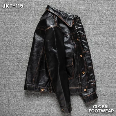 506 Hand-Rubbed Men's Genuine Leather Jacket