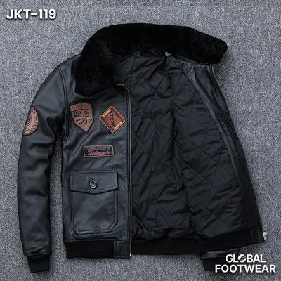 Men's Genuine Leather Air Force Flying Suit Sheep Jacket