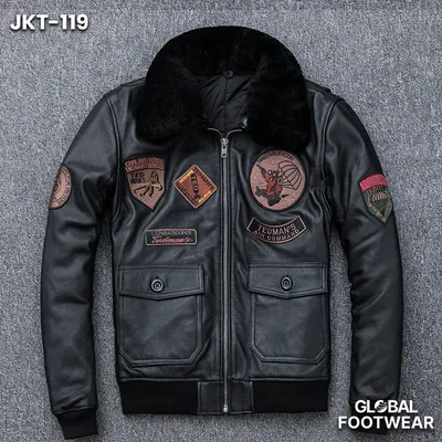 Men's Genuine Leather Air Force Flying Suit Sheep Jacket
