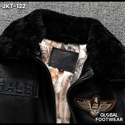 Men’s Genuine Cowhide Cotton Lined Flight Jacket