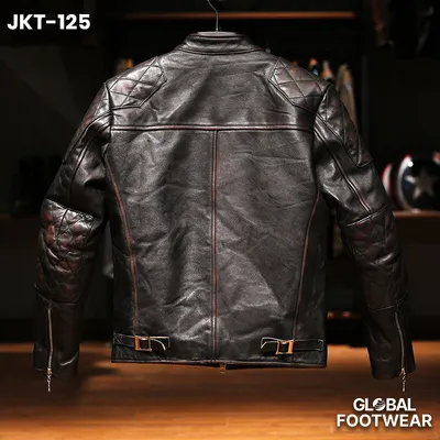 Men’s Genuine Cowhide Beckham Inspired Tea Core Leather Jacket