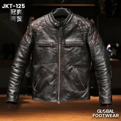 Men’s Genuine Cowhide Beckham Inspired Tea Core Leather Jacket
