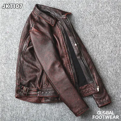 Armitage  Red Brown Vintage Leather Men's Tuxedo Jacket
