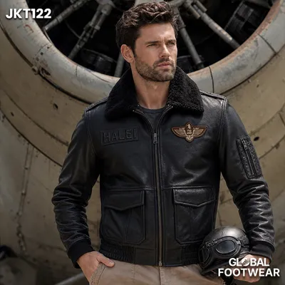 Men’s Genuine Cowhide Cotton Lined Flight Jacket