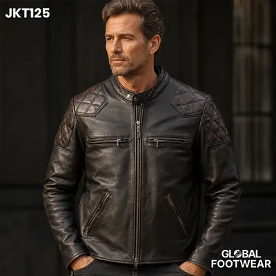 Men’s Genuine Cowhide Beckham Inspired Tea Core Leather Jacket