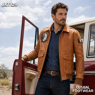 Men’s Genuine  Leather Vintage 1.8mm Flight Jacket
