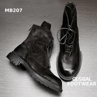 Men’s Cowhide Leather British-Style High-Top Warrior Boots