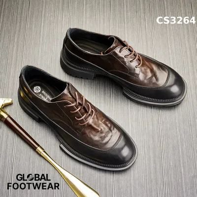 Men’s Genuine Leather Breathable Lace-Up Thick SoleCasual Shoes
