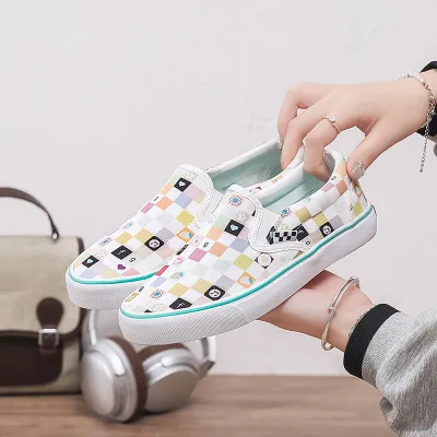 Mario Pattern Checkered Sneakers