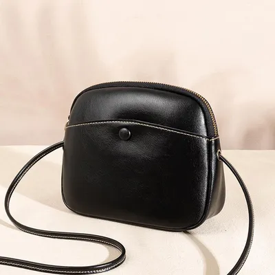 Leather Small Round Bag
