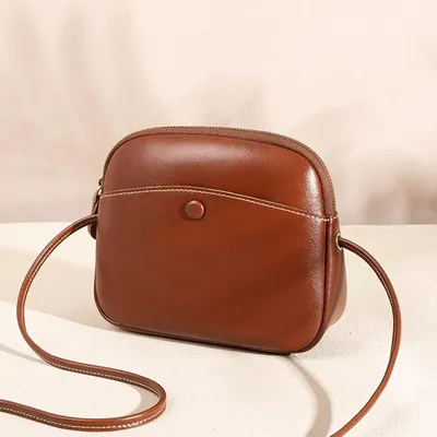 Leather Small Round Bag