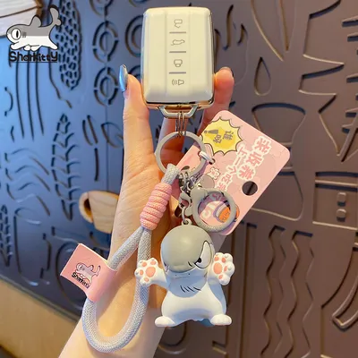 Little Shark Cat Keychain