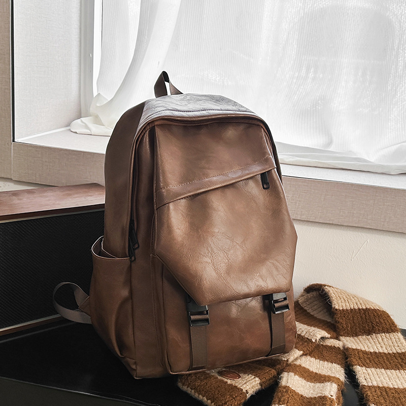 Hong Kong Style Soft Leather Backpack