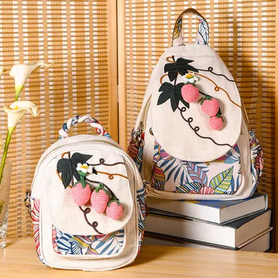 Floral Embroidery Backpack