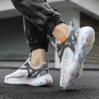MENS SUMMER BREATHABLE MESH RUNNING SHOES