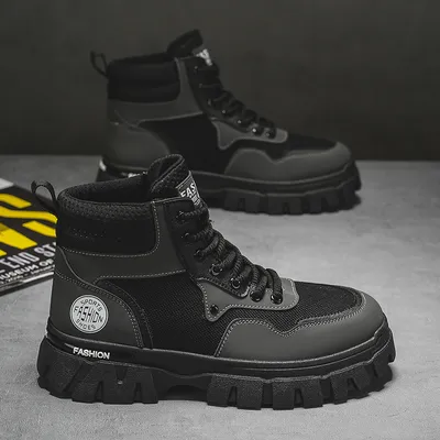 MEN'S BRITISH STYLE FLEECE-LINED WINTER BOOTS