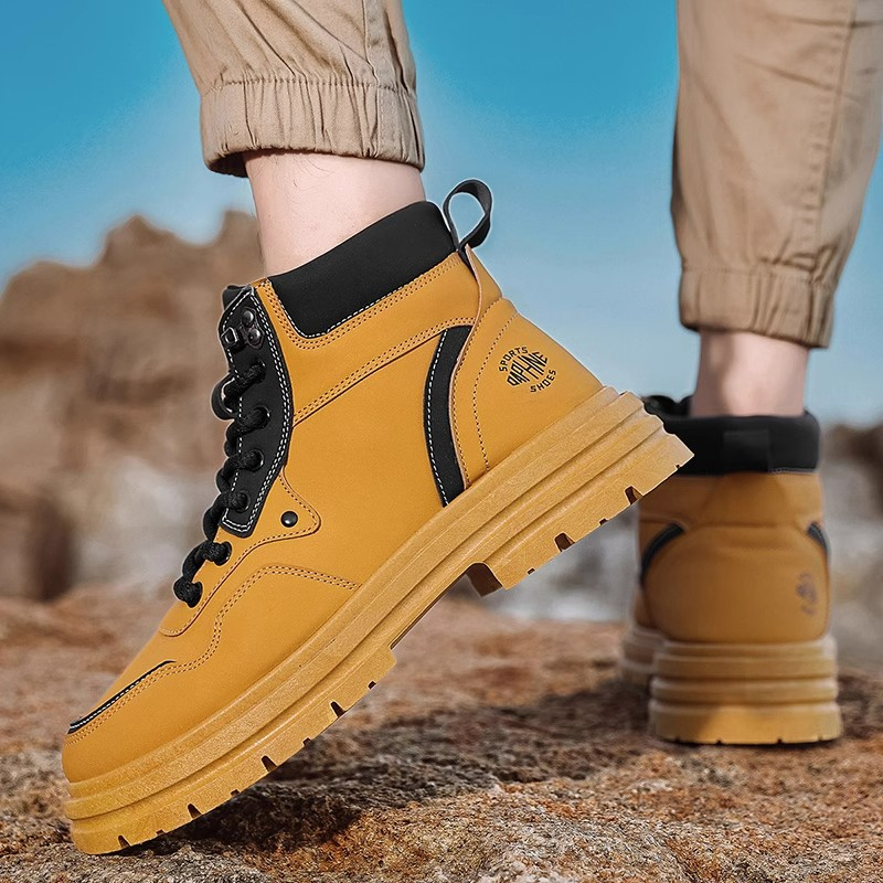 MEN'S BRITISH STYLE FLEECE-LINED WINTER BOOTS
