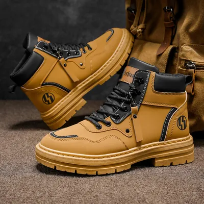 MEN'S BRITISH STYLE FLEECE-LINED WINTER BOOTS