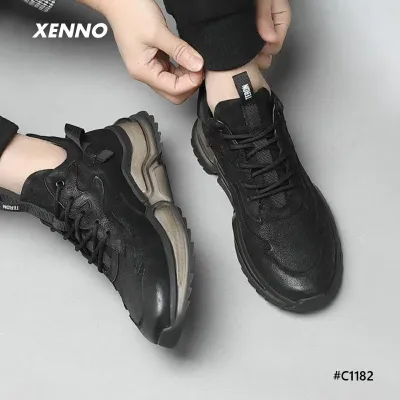 Cowhide Leather Black Scopus Sneakers