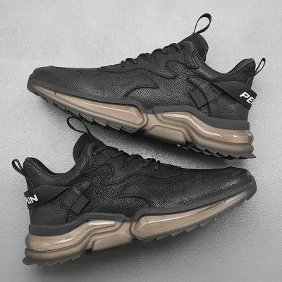 Cowhide Leather Black Scopus Sneakers