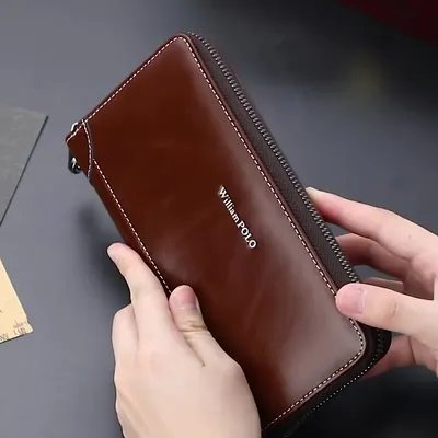 PANACHE DARK BROWN LONG WALLET