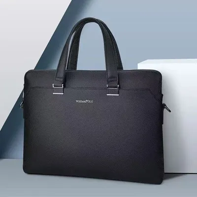 GENUINE LEATHER BLUE BUSINESS BAG