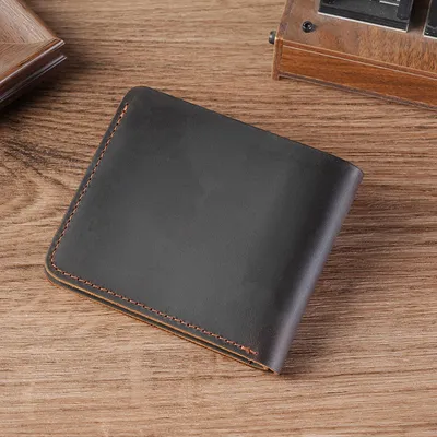 RETRO CRAZY HORSE LEATHER SHORT WALLET 8013BR