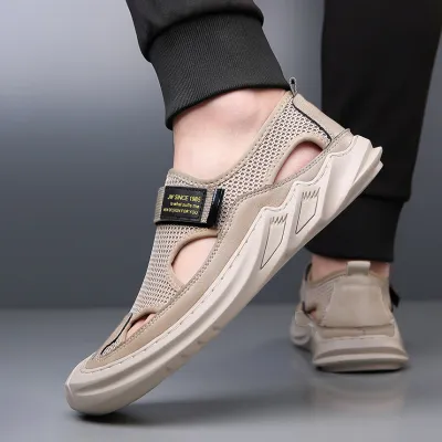 SUMMER STYLE MESH BREATHABLE SOFT BOTTOM HOLE SANDALS 0878Kh