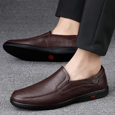 KOREAN STYLE TWO-LAYER LEATHER LOAFER 8338BDBr