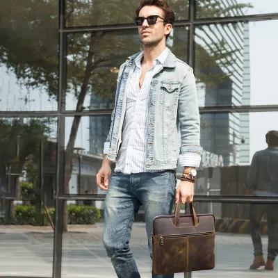 RETRO  CRAZY HORSE LEATHER LAPTOP CASE GB-CF3009