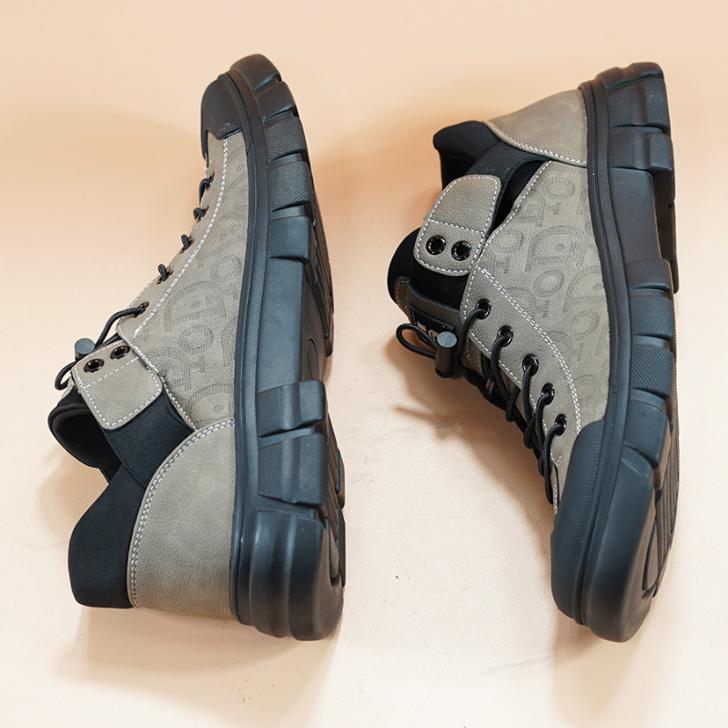 THICK-SOLED  GENUINE LEATHER BREATHABLE MEN'S SHOES 2262GY