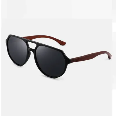 BAMBOO AND WOOD STUDS POLARIZED SUNGLASSES GB-8049