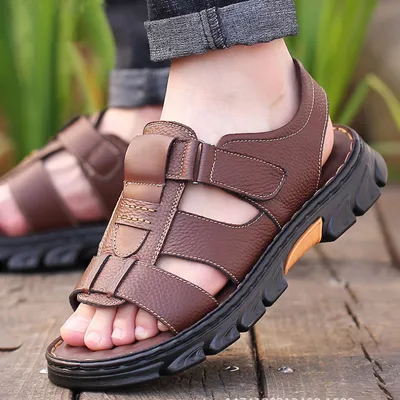 TOP-GRAIN COWHIDE NON-SLIP SLIPPERS GB-5120