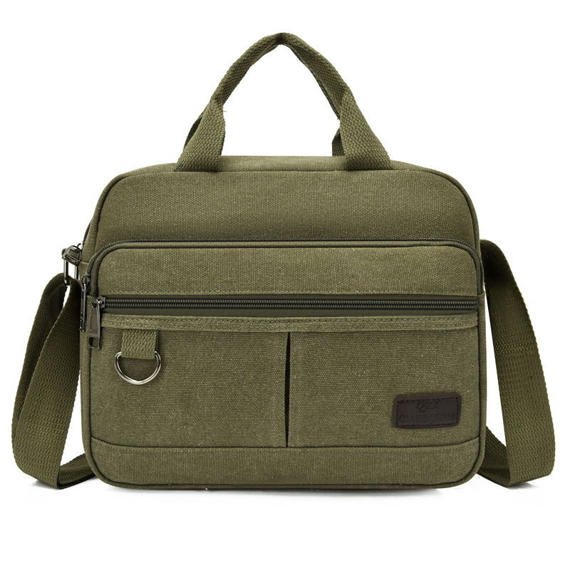 HORIZONTAL CANVAS SHOULDER BAG 0308Gr