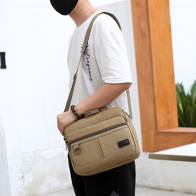 HORIZONTAL CANVAS SHOULDER BAG 0308Kh