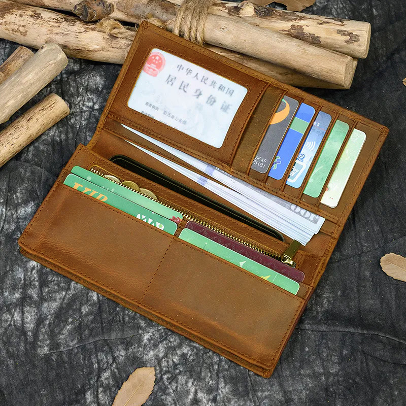 GENUINE LEATHER BIFOLD LONG WALLET GB-8031