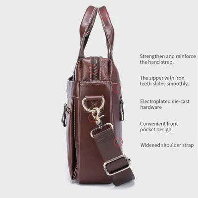 COWHIDE EXECUTIVE SHOULDER BAG BC056Br