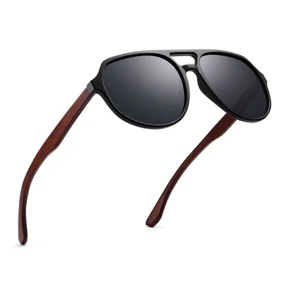 BAMBOO AND WOOD STUDS POLARIZED SUNGLASSES GB-8049