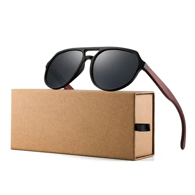 BAMBOO AND WOOD STUDS POLARIZED SUNGLASSES GB-8049