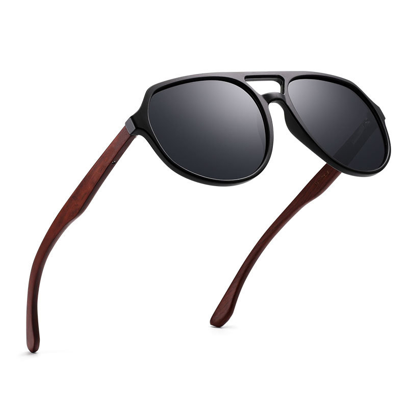 BAMBOO AND WOOD STUDS POLARIZED SUNGLASSES 8049
