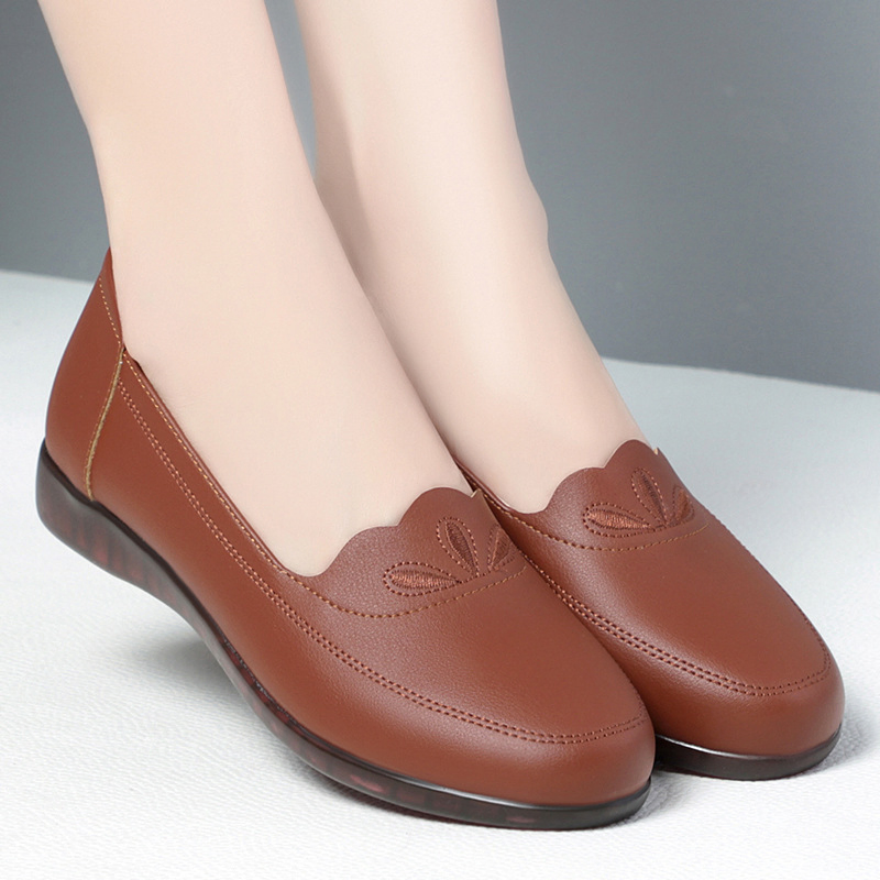 FLAT LEATHER TEMPERAMENT SHOE 0630Br