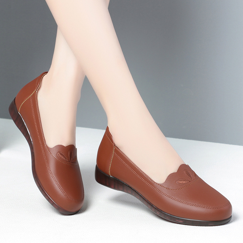 FLAT LEATHER TEMPERAMENT SHOE 0630Br