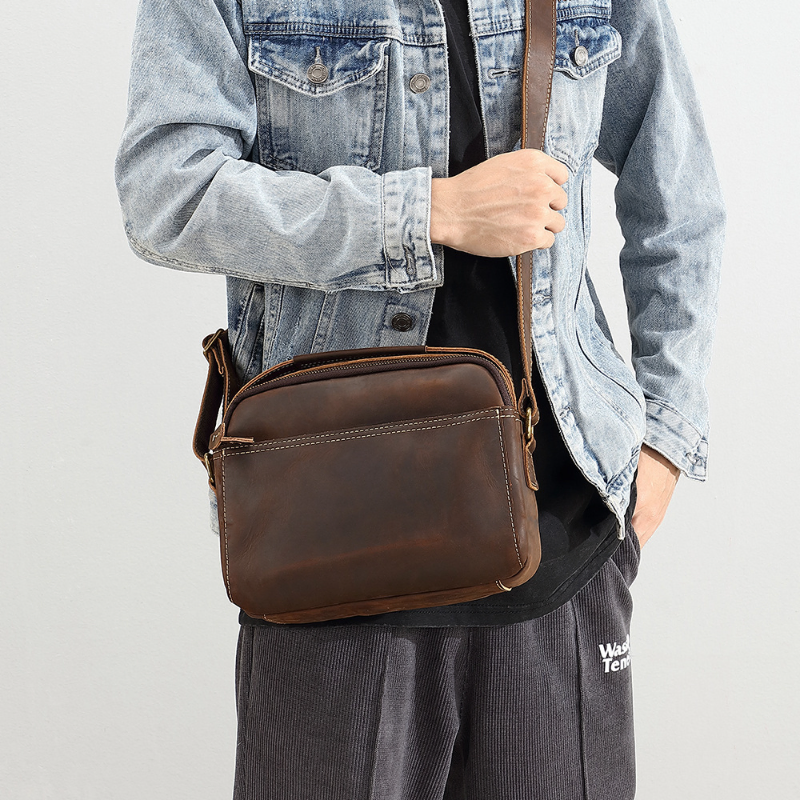 GENUINE LEATHER RETRO MESSENGER BAG YL214c