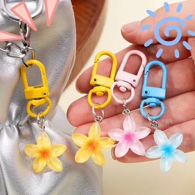 Sweet Colorful Jelly Flower Keychain (3 Pc)
